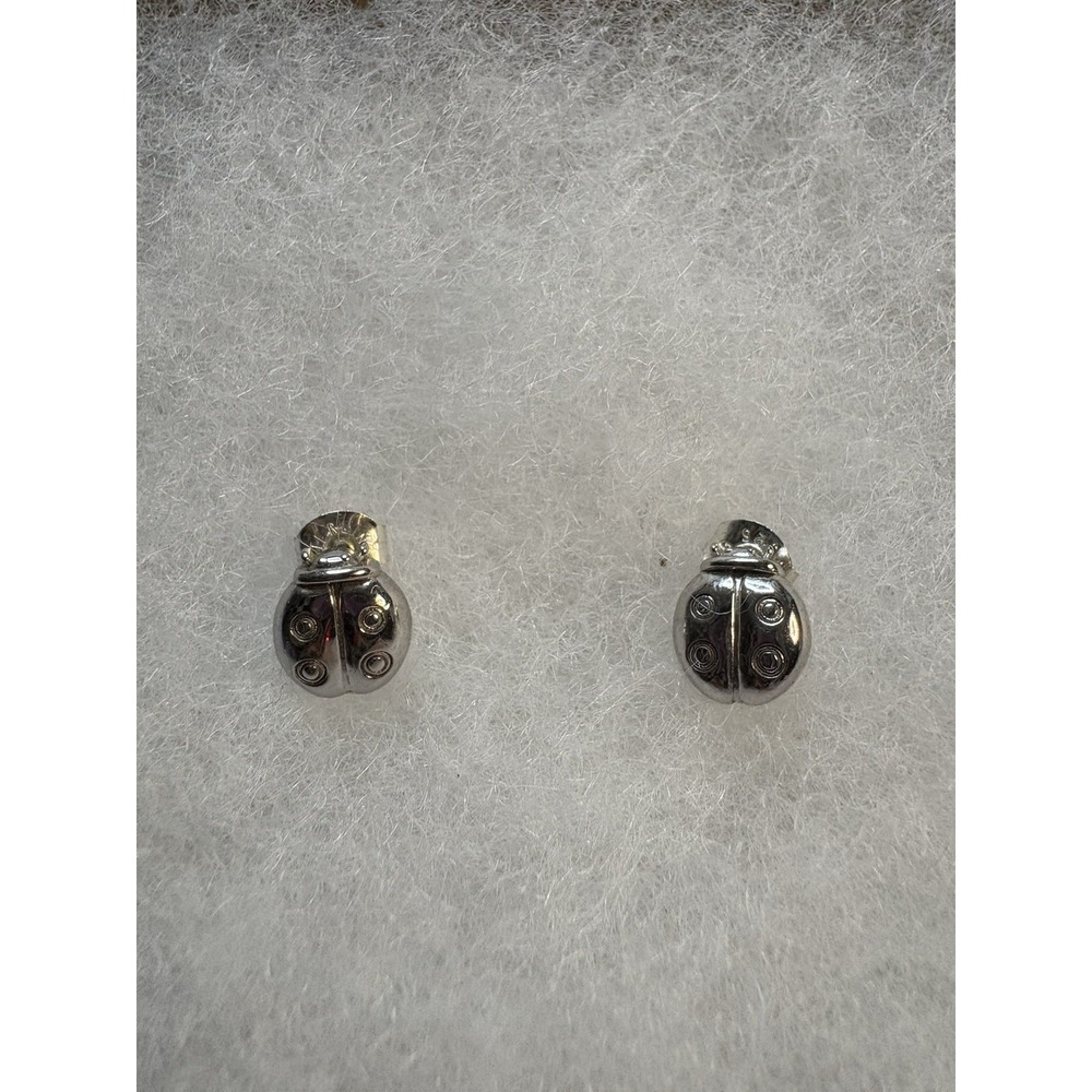 925 Sterling Silver Ladybug Earrings Nice Great Condition